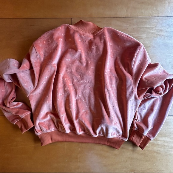 Nike L orange crop velour bomber full zip sweatshirt jacket - Picture 11 of 11